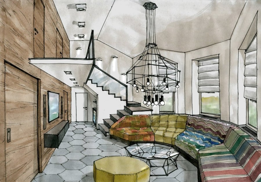 Дизайнерские Наброски интерьера