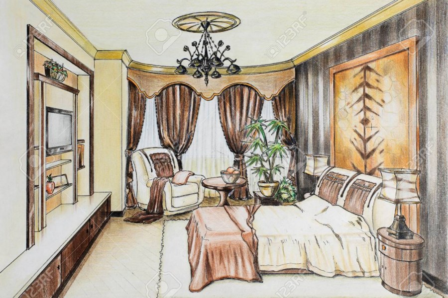 Эскиз интерьера в стиле Модерн