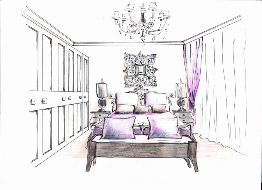 Эскиз интерьера в стиле Модерн