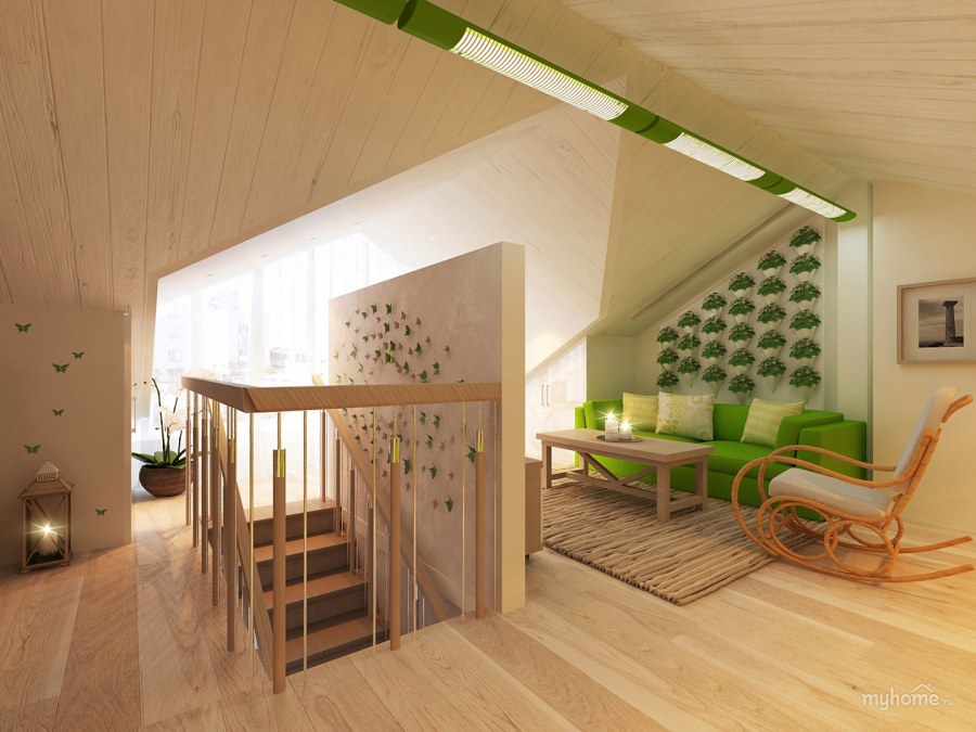 Перегородка для зонирования мансарды