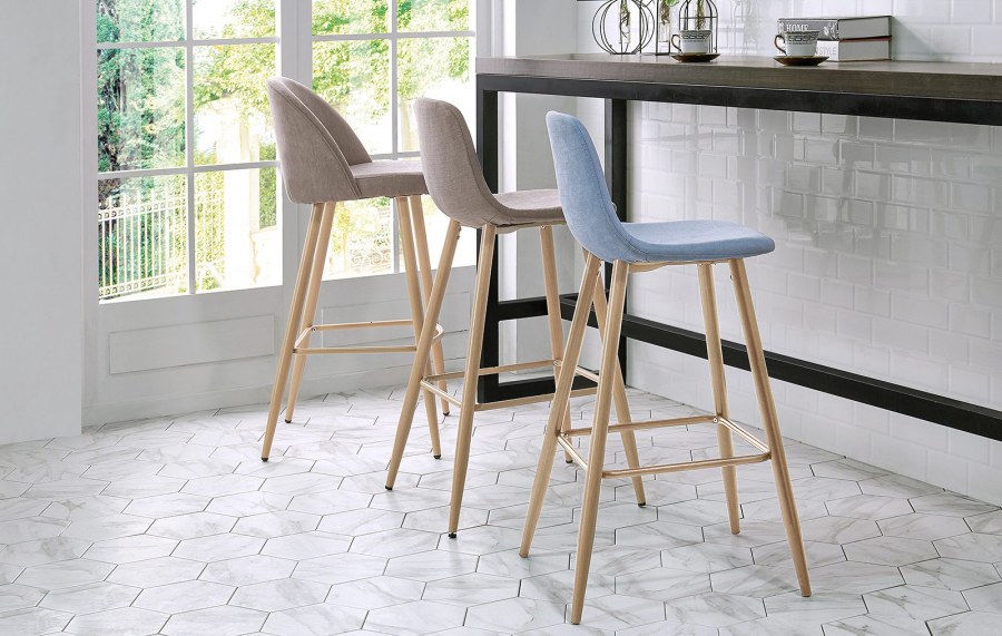 Стул полубарный 350s голубой td3052-4/черный