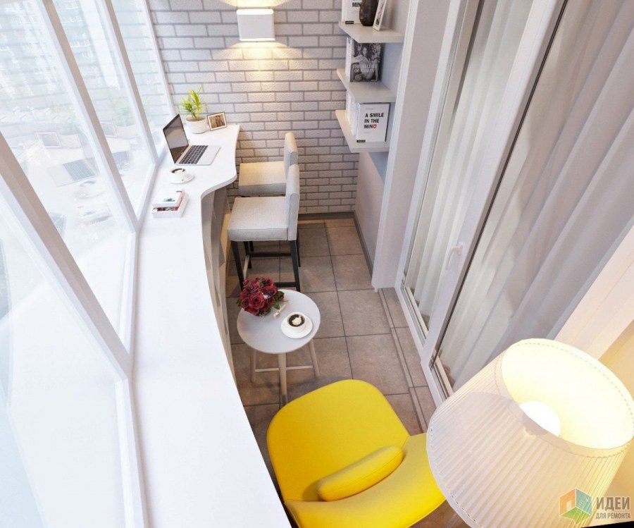 Экостиль в интерьере балкона