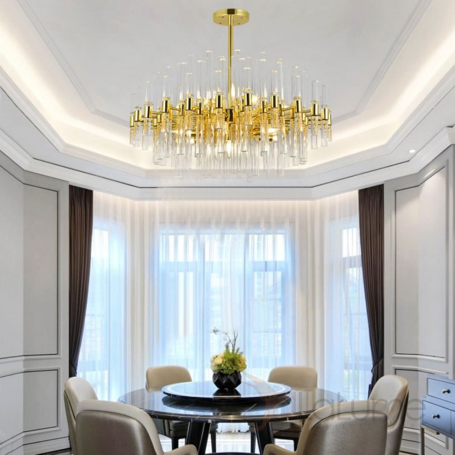 Люстра Round Glass Chandelier - Modern Style Living Room Lighting