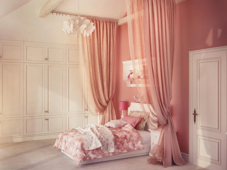 Спальни для девушек в нежных тонах