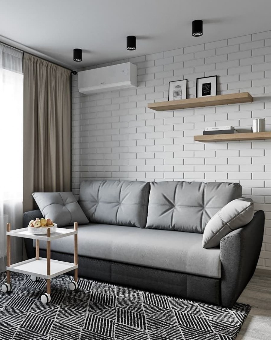 Интерьер комнаты с диваном