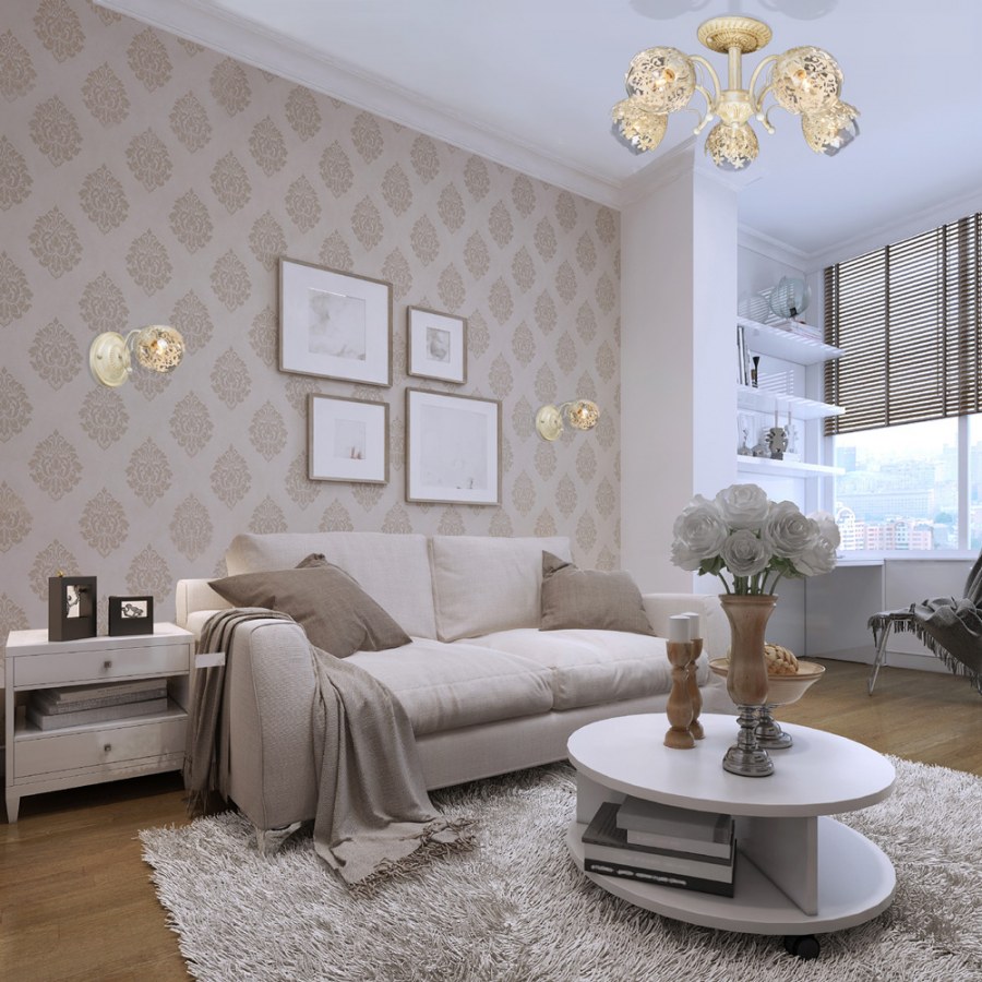 Спальня гостиная в светлых тонах