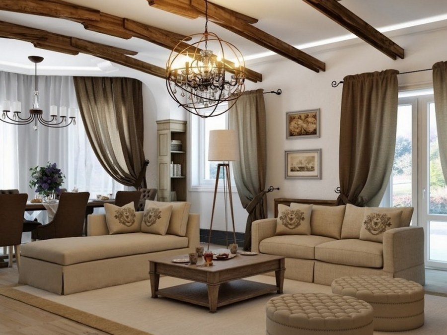 Интерьер в стиле Кантри гостиная