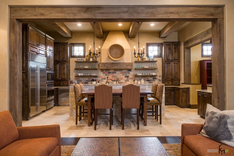 Кухня гостиная Шале Прованс