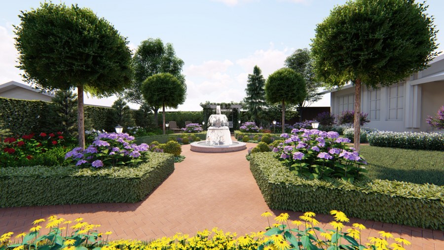 Композиции ландшафтные регулярный стиль