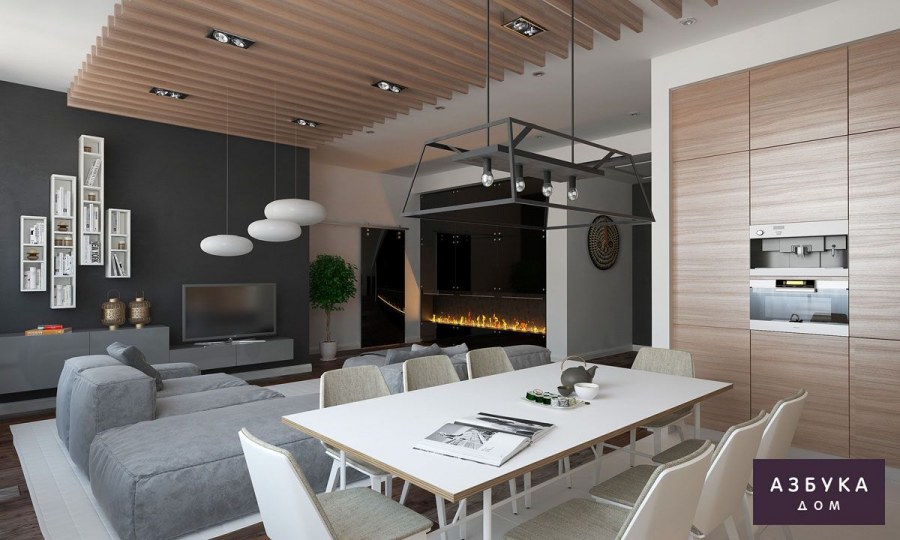 Гостиная столовая Минимализм