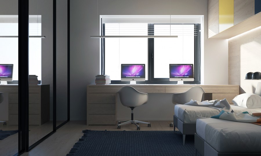 Интерьер спальни Минимализм и контрастные акценты