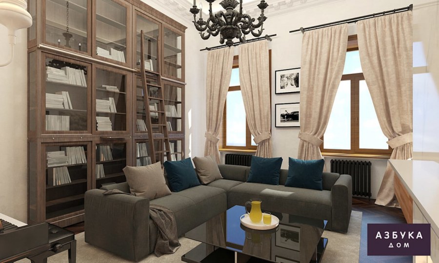 Интерьер гостиной в Петербургском стиле