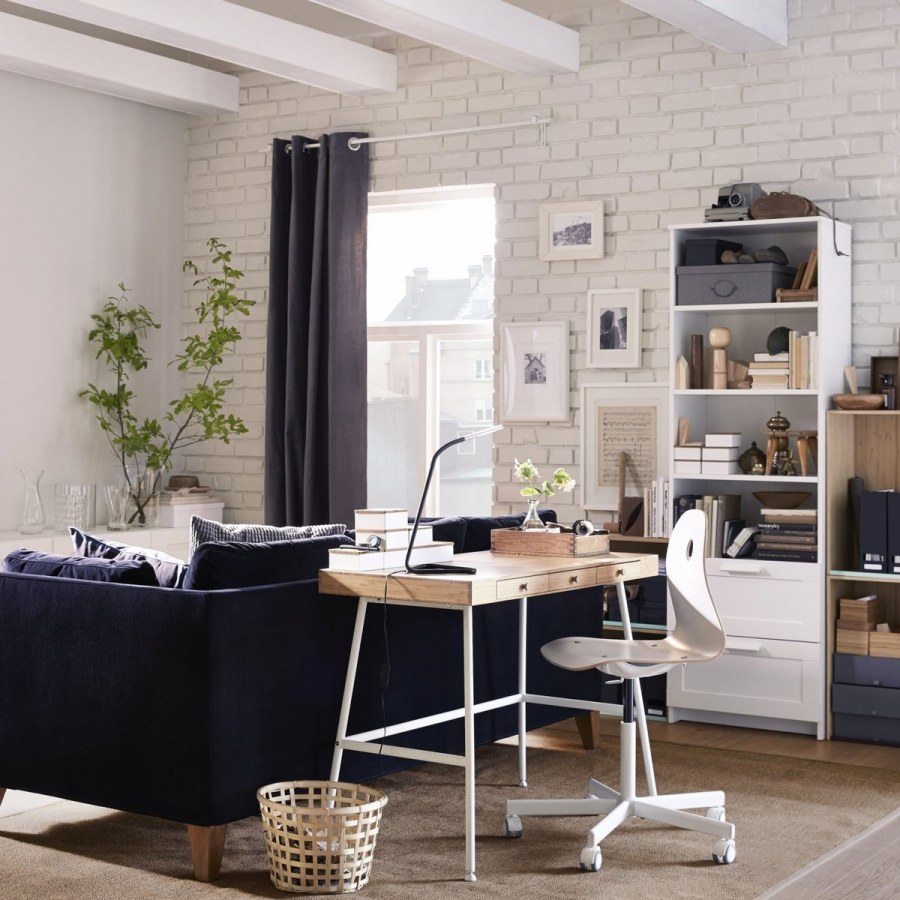 Гостиная с рабочим местом икеа