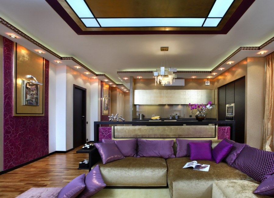 Интерьер арт деко фиолетовый