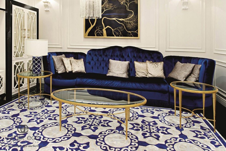 Диван синий Кавио