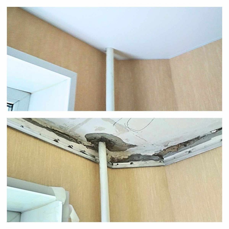 Вытяжная труба под натяжным потолком