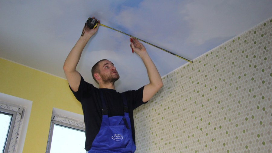 Замер натяжного потолка