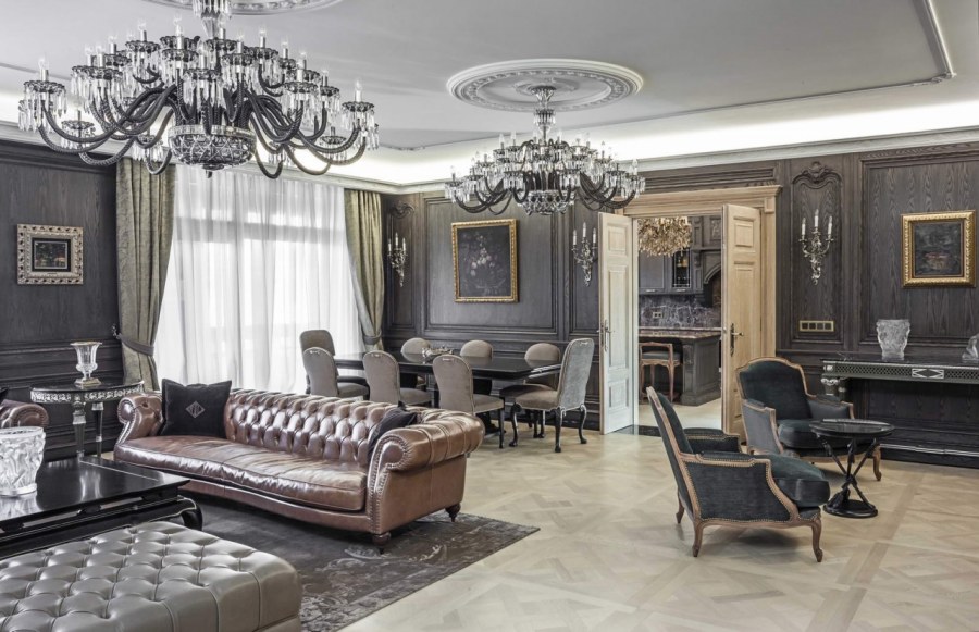 Интерьер строгая классика гостиная