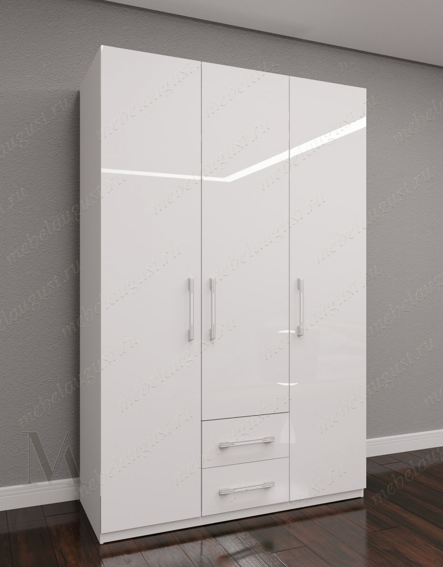 Шкаф полини белый глянец