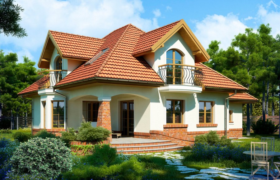 Мансардный дом с террасой