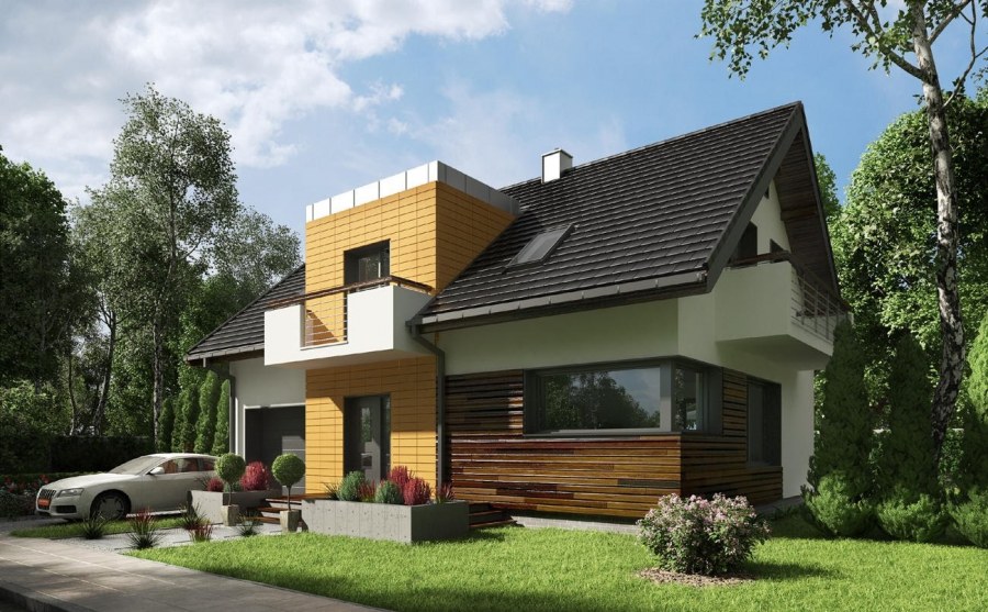 Дом с мансардой и террасой