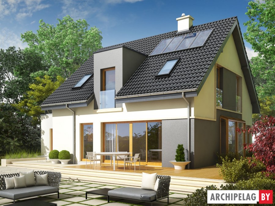 Красивый мансардный дом