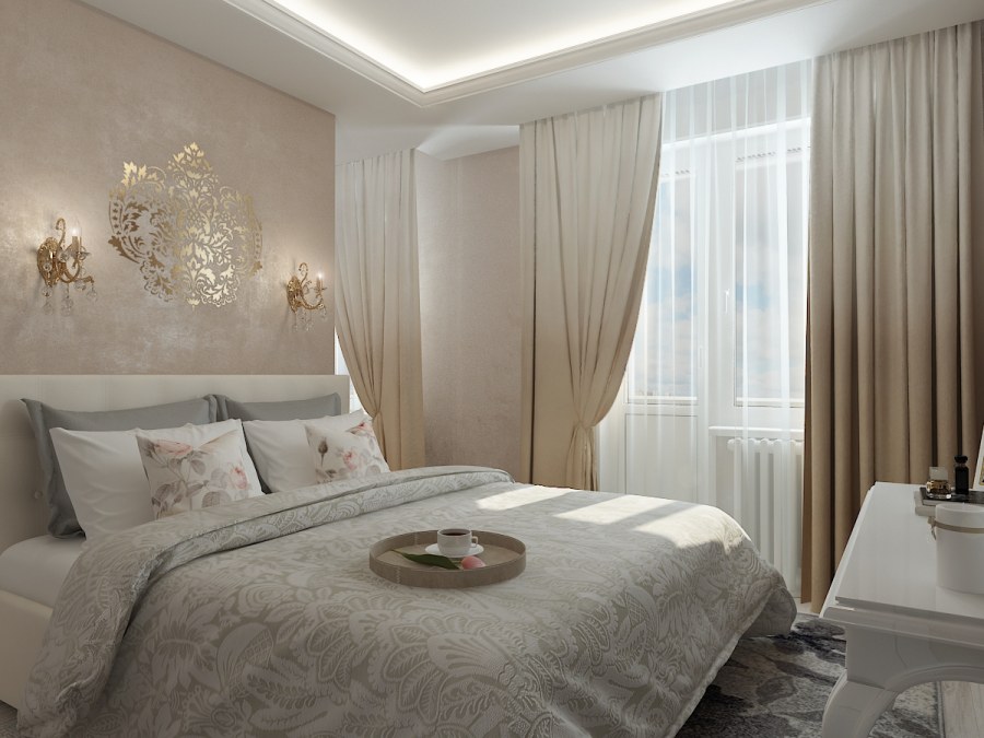 Дизайн спальни в классическом современном стиле