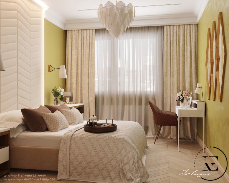 Недорогой дизайн 2-х комнатной квартиры в нежных тонах