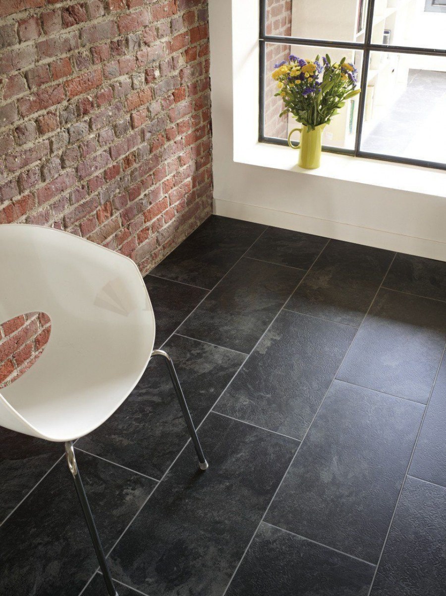 Плитка ПВХ quick-Step Ambient click сланец черный amcl40035