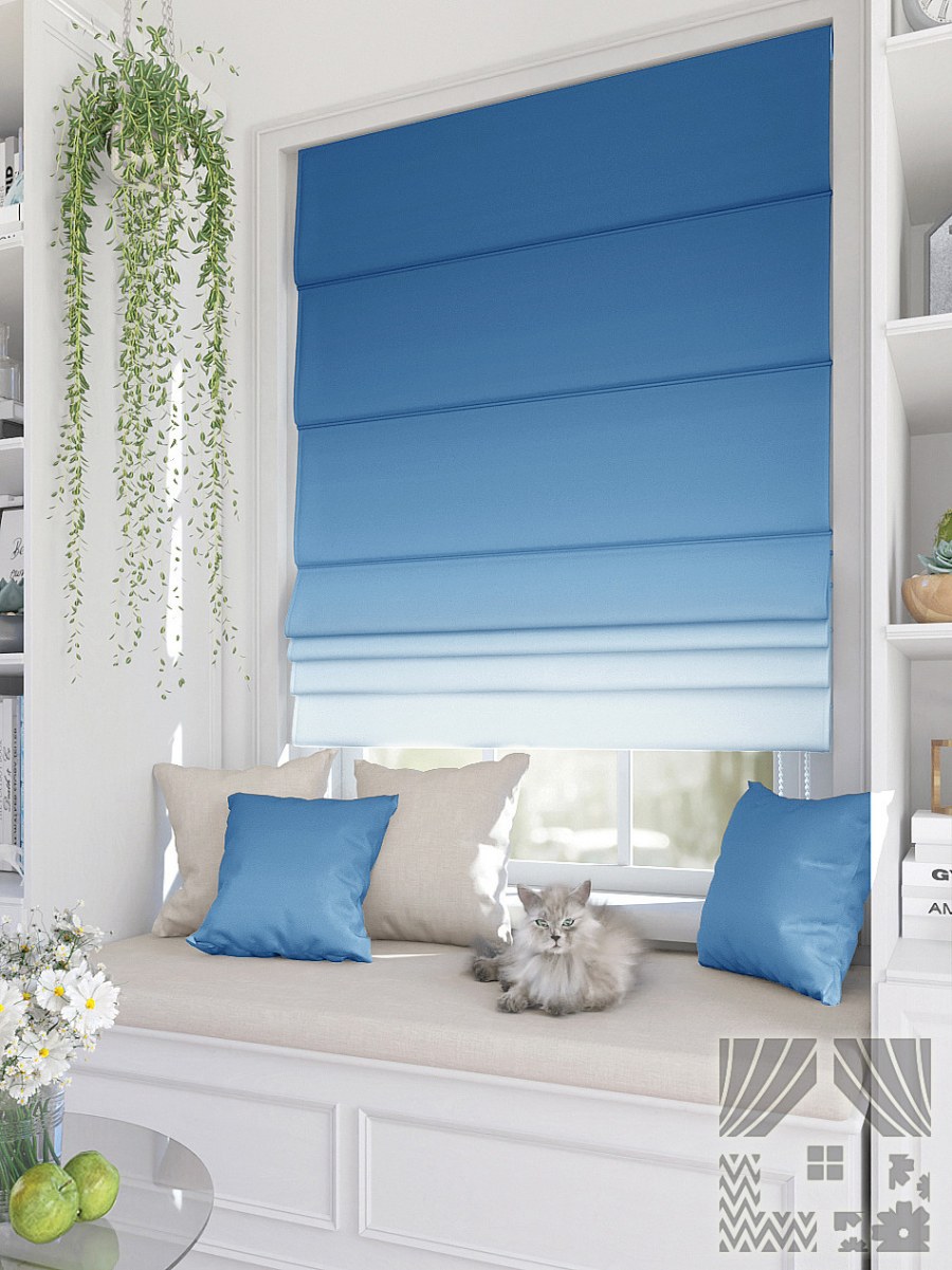 Римская штора бирюзовая