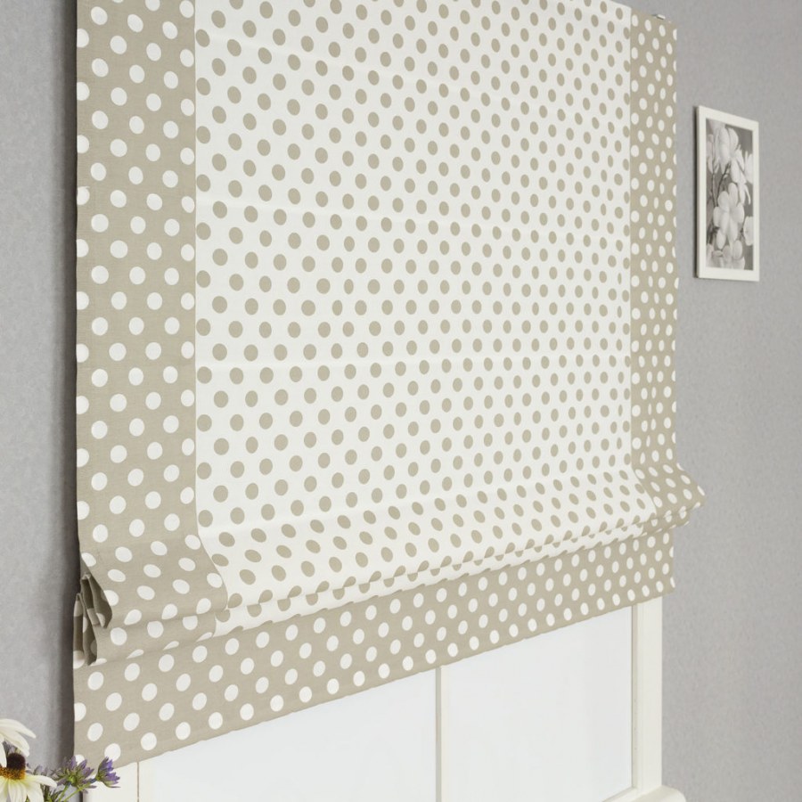 Римская штора в горошек