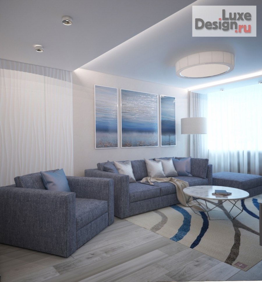 Интерьер в голубых тонах