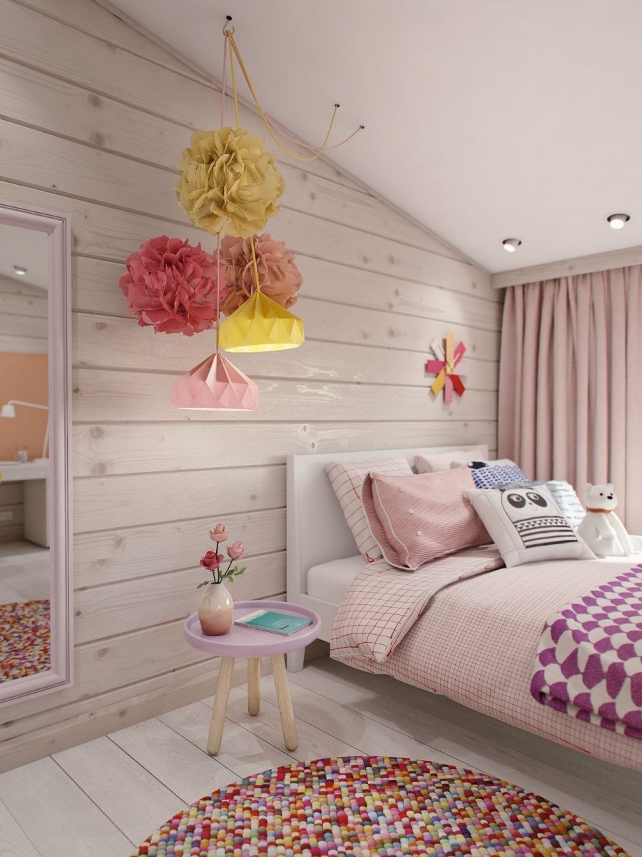 Комната для девочки в доме из бруса