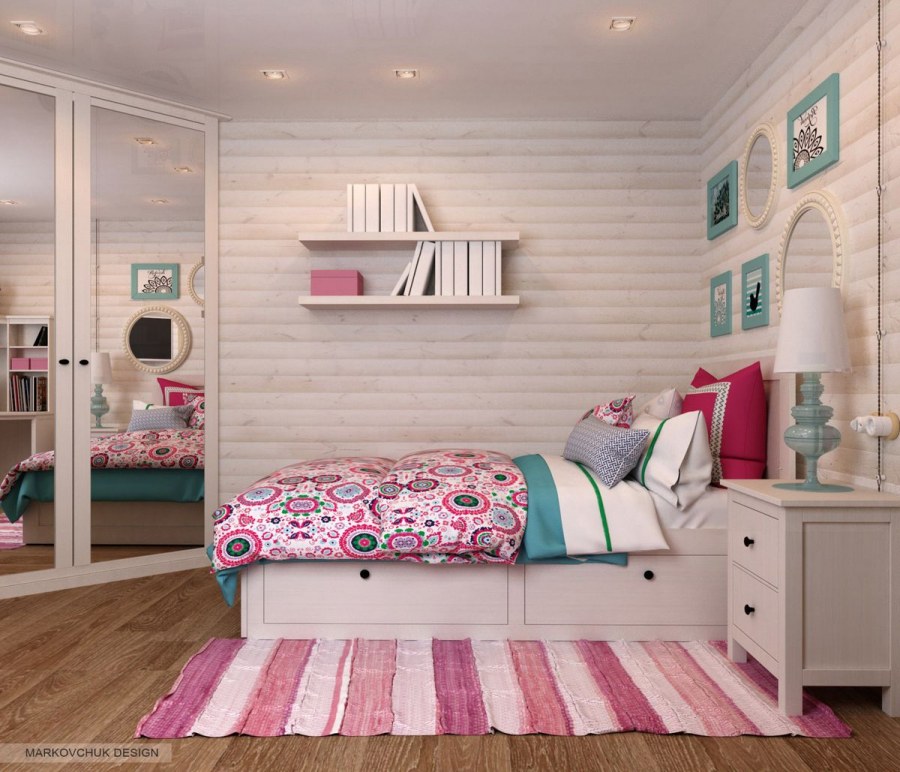 Деревянная комната для девочки