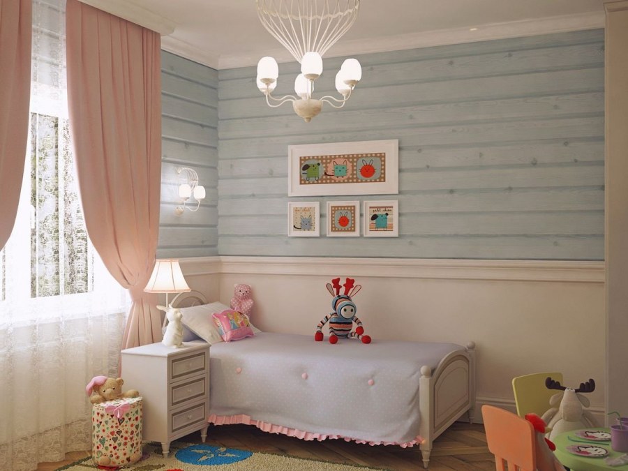 Крашеная вагонка в интерьере детской