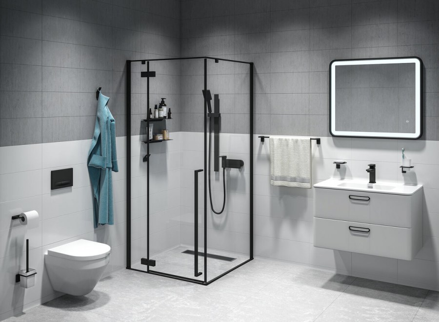 Sli6bs0i23 душевое ограждение черный ал проф Slide, ID