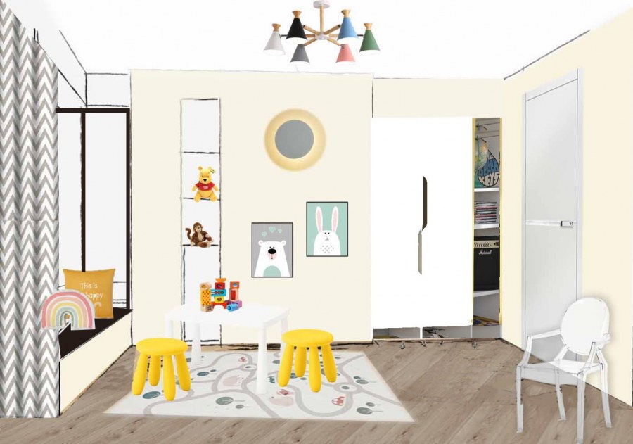 Коллаж интерьера детской