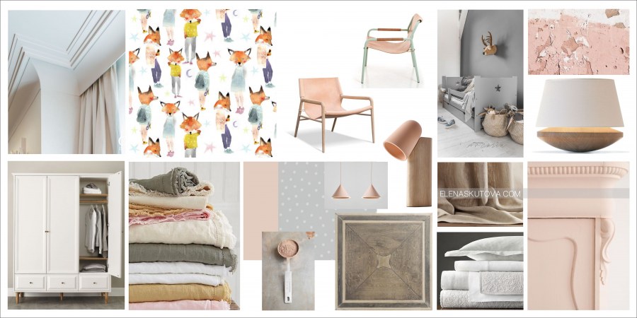 Интерьерный коллаж детской комнаты