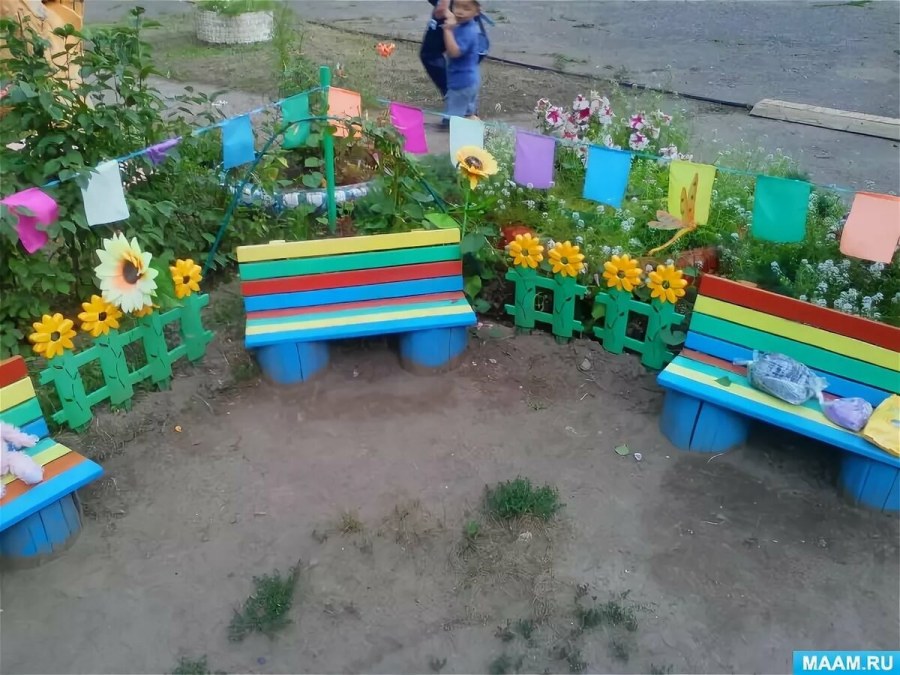 Украшение летнего участка в детском саду
