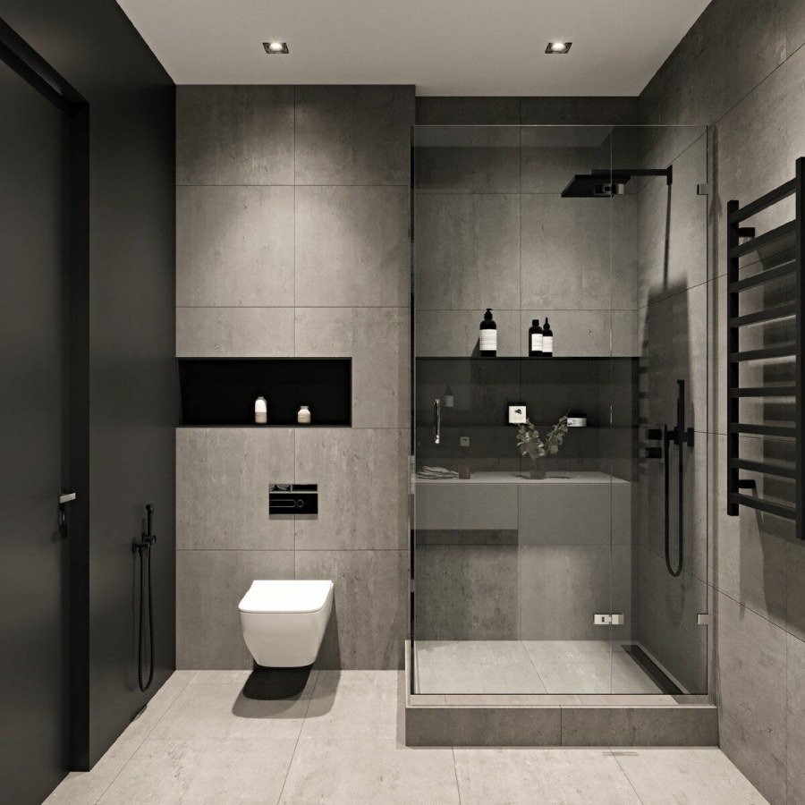 Стильный санузел с душевой