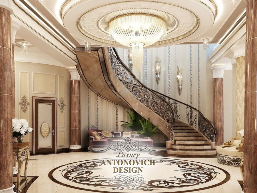 Потолок для зала с лестницей