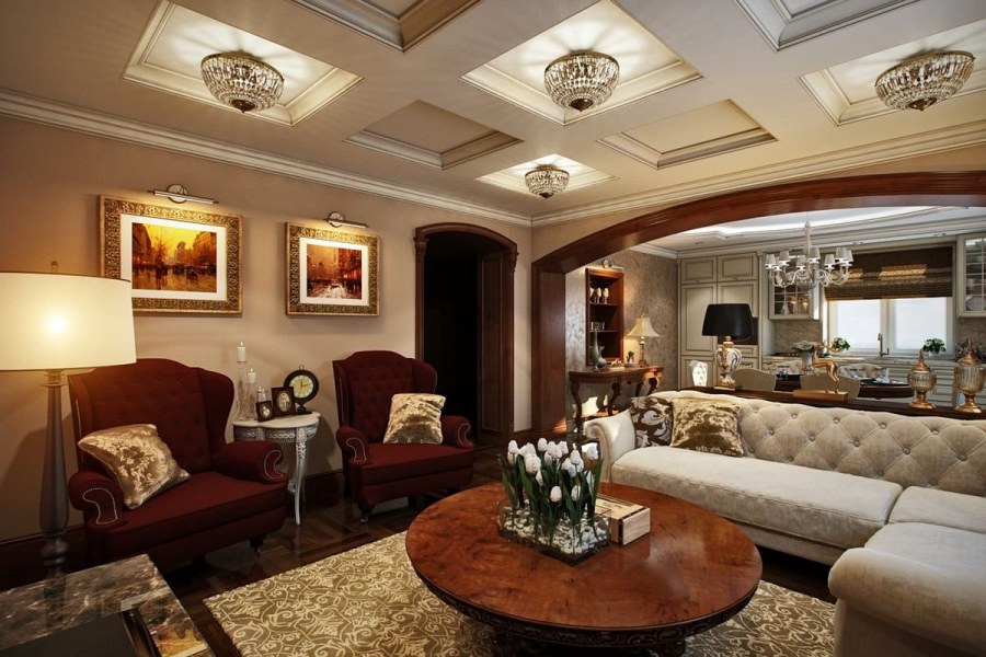 Кессоновые потолки классика