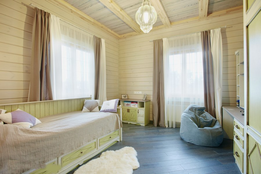 Интерьер стиль Прованс с имитацией бруса