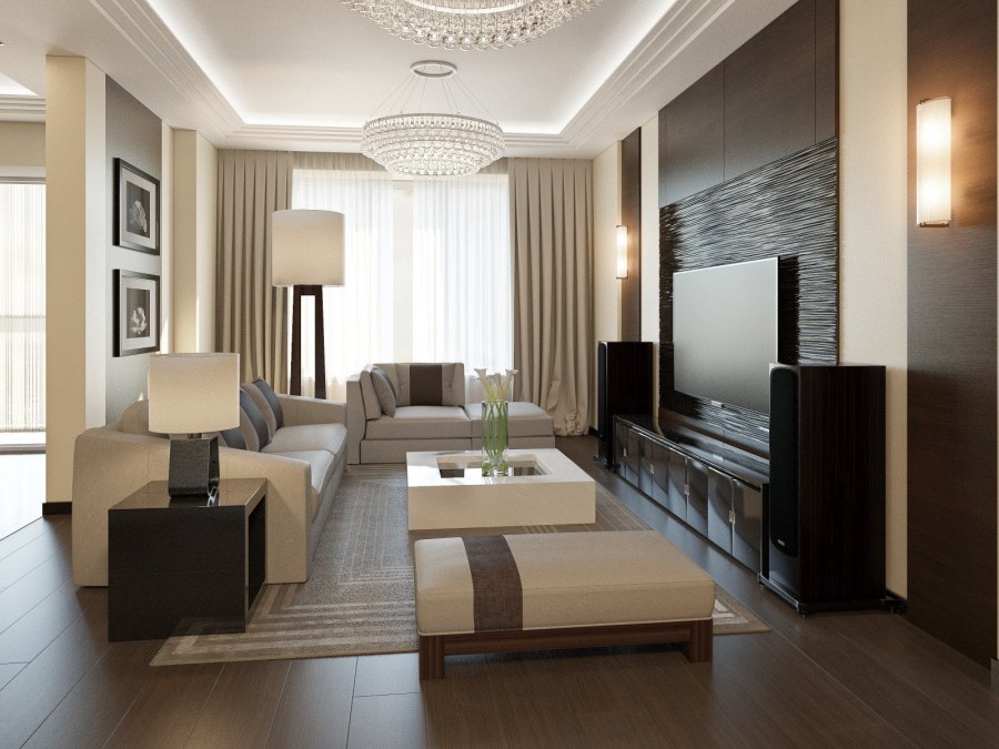 Проходная гостиная комната