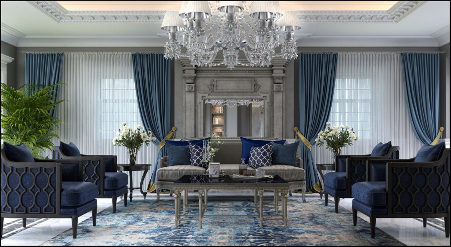 Классический стиль в синих тонах