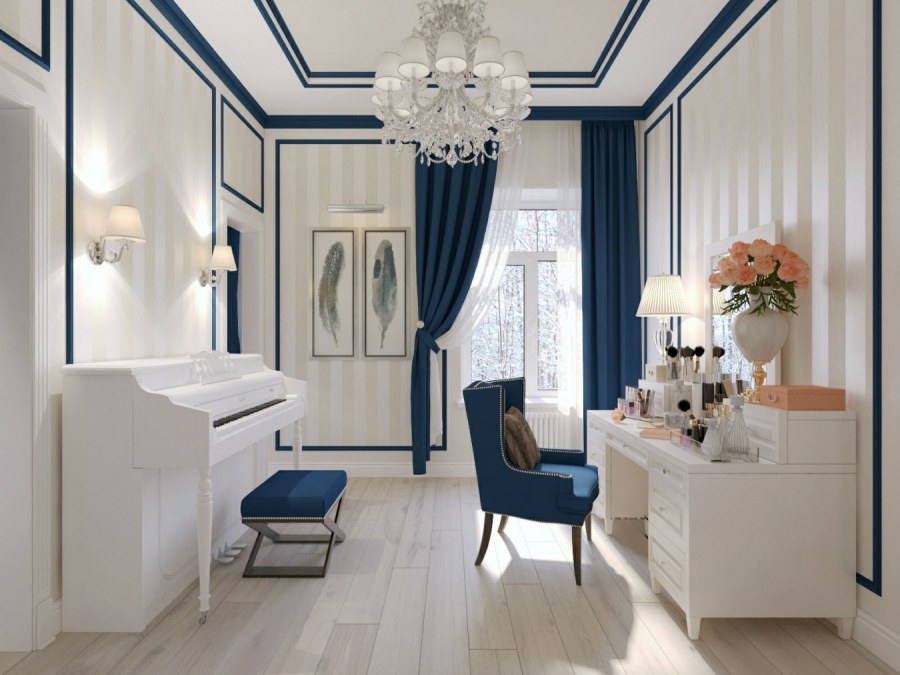 Классический синий в интерьере