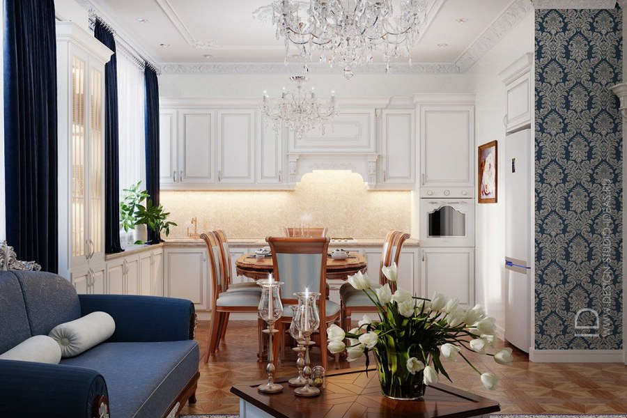 Квартира студия в классическом стиле