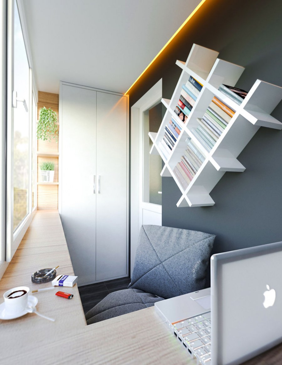 Лестница с ящиками в ступеньках