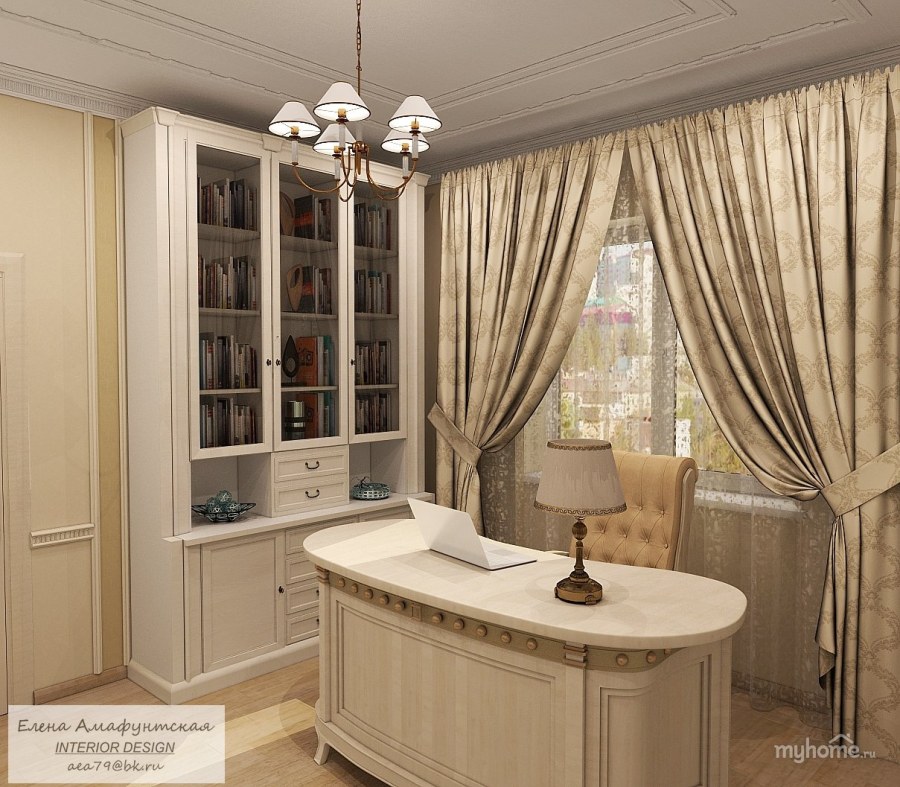 Кабинет в светлых тонах