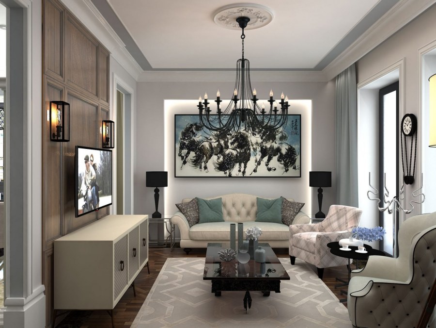 Маленькая гостиная в неоклассическом стиле